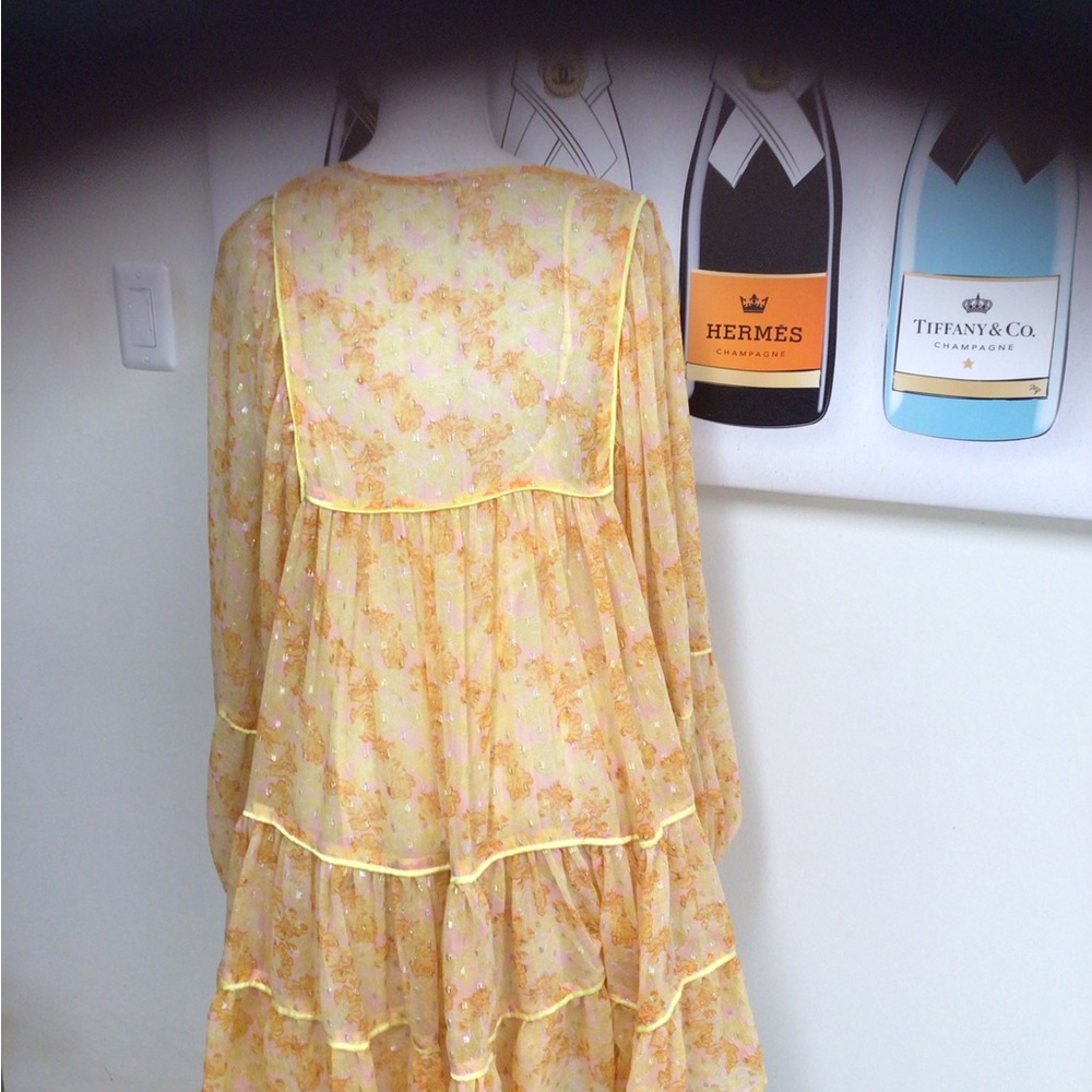 Free People Floral Yellow Tiered Dress - Picture 7 of 16